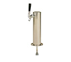 Stainless Steel Bent Tube 1-Faucet Draft Beer Tower with 3-Inch Diameter Column
