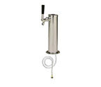 Chrome ABS Plastic Single Faucet Draft Beer Tower - 3-Inch Column