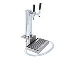 Chrome ABS Plastic Dual Faucet Clamp-on Beer Tower