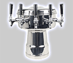 MTB-5PSS Chrome 5-Faucet Mushroom Draft Beer Tower - 7-1/2