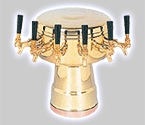 Photo of MTB-6BR Brass 6-Faucet Mushroom Draft Beer Tower - 7-1/2