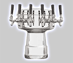 Photo of MTB-6PSS Chrome 6-Faucet Mushroom Draft Beer Tower - 7-1/2
