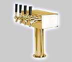Photo of D7744PVD PVD Brass 4 Faucet T-Style Draft Tower - 3 Inch Column