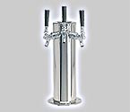 DS-143-PSS Polished Stainless Steel Triple Faucet Draft Beer Tower - 4 Inch Column