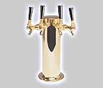DS-244-PVD Polished PVD Brass 4 Faucet Draft Beer Tower - 4 Inch Column