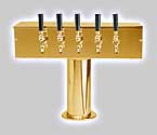 Photo of DS-255-PVD PVD Brass Five Faucet T-Style Draft Tower - 4 Inch Column