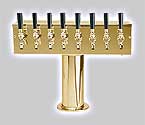 Photo of DS-258-PVD PVD Brass Eight Faucet T-Style Draft Tower - 4 Inch Column