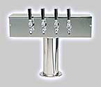 Photo of DS-354-PSS Stainless Steel Four Faucet T-Style Draft Tower - 4 Inch Column