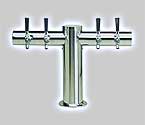 Metropolis Stainless Steel 4 Faucet T-Style Draft Tower - 4 Inch Column