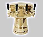 Photo of MTB-4BR Brass 4-Faucet Mushroom Draft Beer Tower - 7-1/2