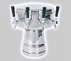 MTB-4PSS Chrome 4-Faucet Mushroom Draft Beer Tower - 7-1/2