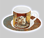 Santa Barbara Coffee Klatch Espresso Cup & Saucer (Set of 4)