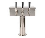 Kegco D7743PSS Stainless Steel T-Style 3 Faucet Draft Beer Tower - 3 Inch Column