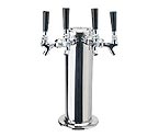 DS-144-PSS Polished Stainless Steel 4 Faucet Draft Beer Tower - 4 Inch Column