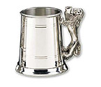 Pewter Lion Handle Beer Tankard