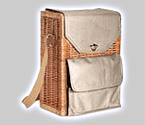 Photo of Corsica Willow & Canvas Wine & Cheese Basket - Natural Canvas