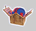 Ravina Willow Picnic Basket for Four - Red Check Lining