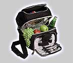 Picnic Time Pranzo Deluxe Lunch Cooler - Black w/ Silver Trim