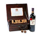Antique Replica Pub Game with Bottle of Merlot