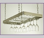 Rogar 8108 Hanging Wine Glass Rack - Bright Chrome Finish