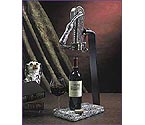 Rogar 0851 Champion Wine Opener Set - Antique Pewter with White Wave Granite Base