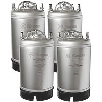 Home Brew Beer Kegs - Ball Lock 3 Gallon Strap Handle - Set of 4