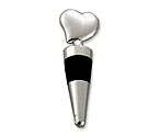 Solid Heart Silver Plated Bottle Stopper