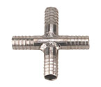 Stainless Steel Cross Fitting for 3/8 Inch I.D. Tubing