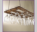 Oak Hanging Wine Glass Rack