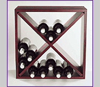 24 Bottle Solid Pine Compact Cube Wine Rack