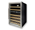 Vinotemp VT-34 34-Bottle Dual Zone Wine Refrigerator - Brushed Metal Door Trim
