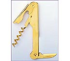 Waiter's Corkscrew with Straight Blade - Gold Plated