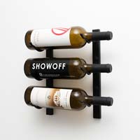 1' Wall Mount 3 Bottle Wine Rack - Brushed Nickel Finish