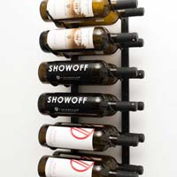 2' Wall Mount 12 Bottle Wine Rack - Satin Black Finish