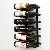 2' Wall Mount 18 Bottle Wine Rack - Satin Black Finish