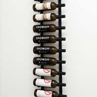 4' Wall Mount 12 Bottle Wine Rack - Brushed Nickel Finish
