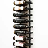 4' Wall Mount 24 Bottle Wine Rack - Brushed Nickel Finish