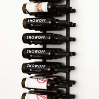 4' Wall Mount 36 Bottle Wine Rack - Black Chrome Finish