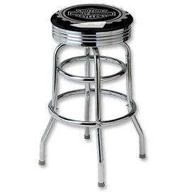 Photo of Harley-Davidson Bar & Shield Sprocket Bar Stool with Chrome Valance