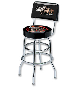 Photo of Harley-Davidson Winged Wheel Bar Stool with Backrest