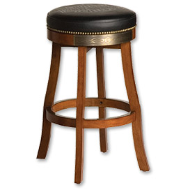 Photo of Harley-Davidson Bar & Shield Flames Bar Stool with Heritage Brown Finish
