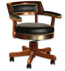 Photo of Harley-Davidson Bar & Shield Flames Poker Chair with Heritage Brown Finish