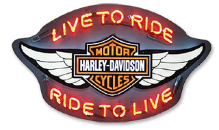 Photo of Harley-Davidson Live to Ride, Ride to Live Neon Sign