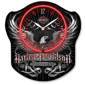 Photo of Harley-Davidson Greystone Eagle Tin Sign Neon Clock