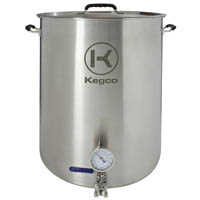 Inventory Reduction - Brew Kettle - 15 Gallon - Thermometer & 3-Piece Ball Valve