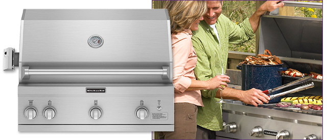 Photo of KitchenAid KBNU367TSS 36-inch Built-in Outdoor Gas Grill with Rotisserie