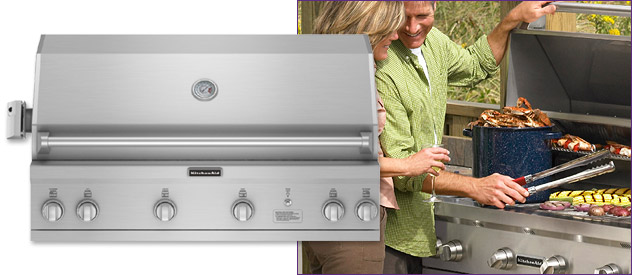 Photo of KitchenAid KBNU487TSS 48-inch Built-in Outdoor Gas Grill with Rotisserie