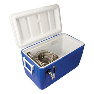 Photo of Single Faucet Jockey Box - 120' Stainless Steel Coil - Blue