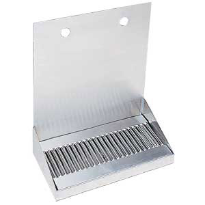 Photo of 12 inch Wide S/S Drip Tray - 2 Shank Holes with Drain