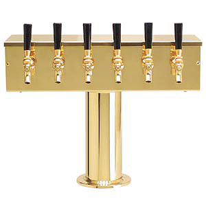 Photo of PVD Brass Six Faucet T-Style Draft Tower - 4 Inch Column